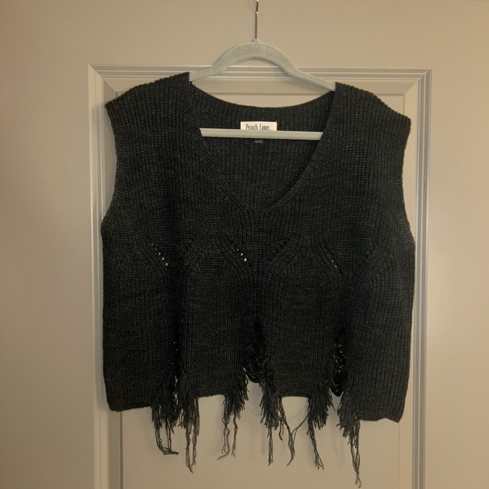Dark grey sweater tank